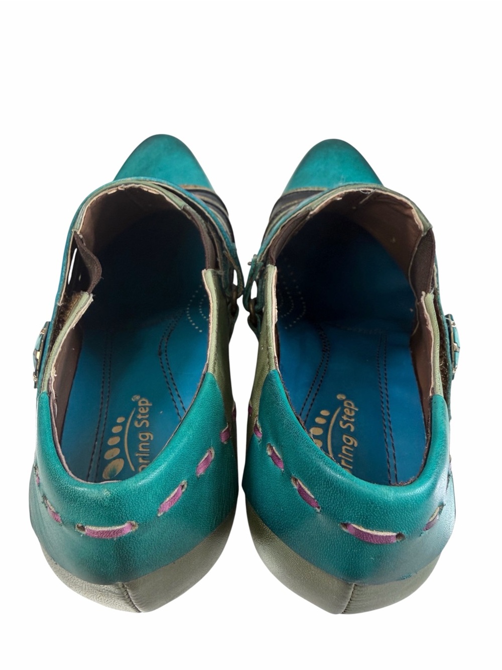 L’Artiste by Spring Step Wondrous Teal Green Leather Heel Oxfords Size US 6.5-7 - Picture 8 of 15